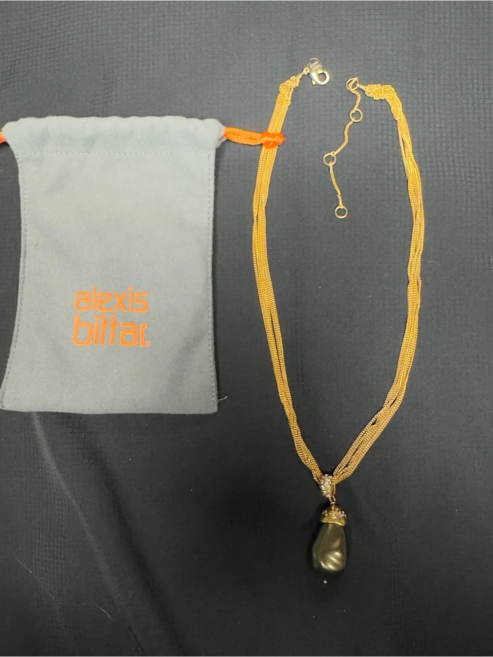 Vintage Statement Pendant Necklace from designer Alexis Bittar. With pouch.